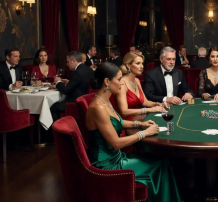 Elegáns, félhomályos póker lounge Budapest belvárosában