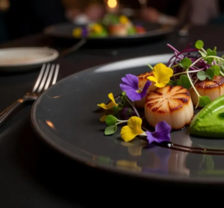 Gourmet signature fogás modern, elegáns tálalásban
